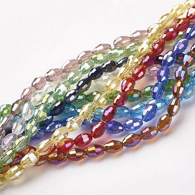 Electroplate Glass Beads Strands GC885Y-1