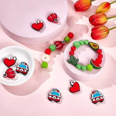 9Pcs 3 Style Hospital Theme Food Grade Eco-Friendly Silicone Focal Beads SIL-CA0001-35-1