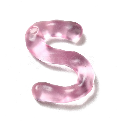 Transparent Resin Alphabet Pendants RESI-C028-02S-1