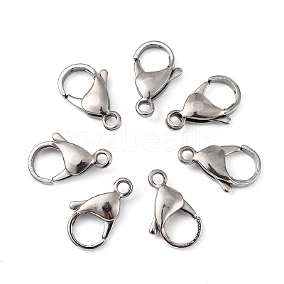 Tarnish Resistant Polished 316 Surgical Stainless Steel Lobster Claw Clasps X-STAS-R072-18A-1