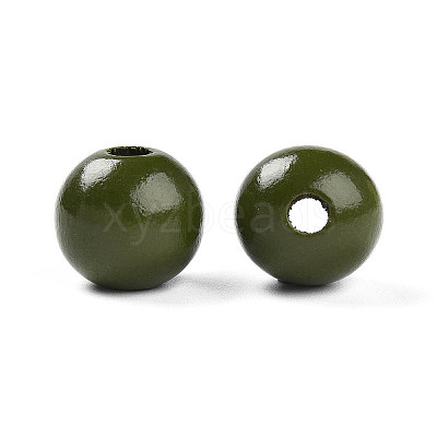 Painted Natural Wood Beads WOOD-A018-16mm-06-1
