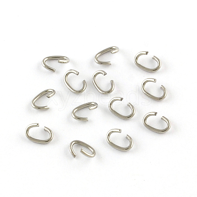 Tarnish Resistant Oval 304 Stainless Steel Open Jump Rings STAS-R067-02-1