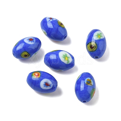Handmade Millefiori Glass Beads LAMP-U004-02-1