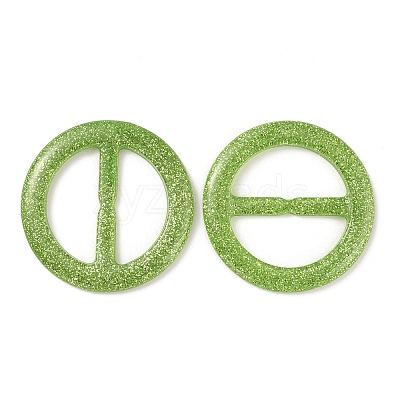 Flat Round Resin Buckle Clasps CRES-WH0013-15B-1