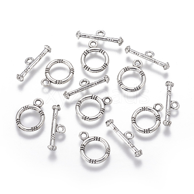 Alloy Ring Toggle Clasps PALLOY-J154-54AS-1