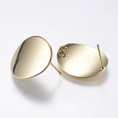 Brass Stud Earring Findings KK-F738-40G-1