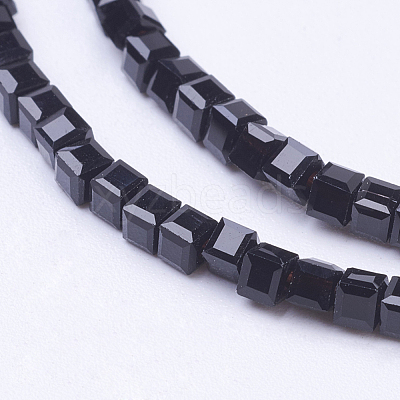 Cube Shaped Crystal Glass Beads Strands X-GLAA-F012-A02-1