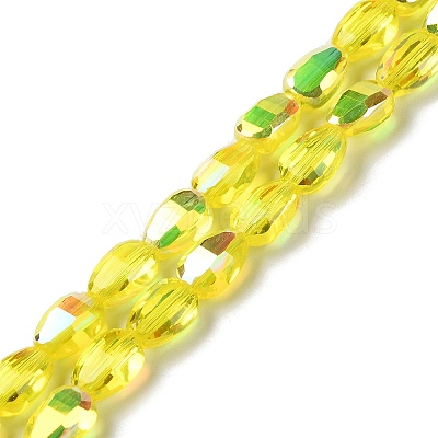 Transparent Electroplate Glass Beads Strands GLAA-Q099-F01-06-1