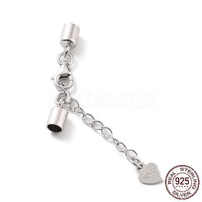 Anti-Tarnish Rhodium Plated 925 Sterling Silver Curb Chain Extender STER-G039-04B-P-1
