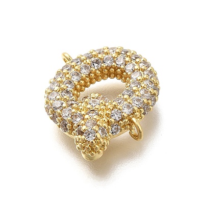 Brass Micro Pave Cubic Zirconia Letter Links KK-I717-04Q-1