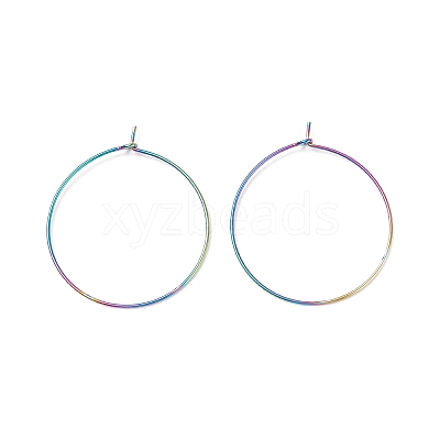 Ion Plating(IP) 316 Surgical Stainless Steel Hoop Earrings Findings STAS-F149-32M-A-1