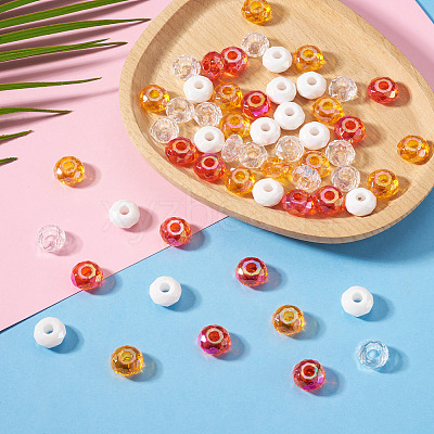 60Pcs 4 Colors Acrylic Beads SACR-TA0001-79-1