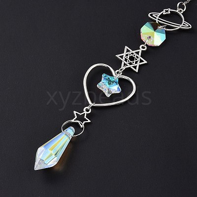 AB Color Plated Crystal Bullet Big Pendant Decorations HJEW-G019-03A-1