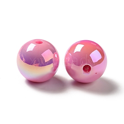 UV Plating Rainbow Iridescent Acrylic Beads X-PACR-D070-01N-1