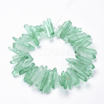 Natural Quartz Crystal Points Beads Strands G-K181-B02-1