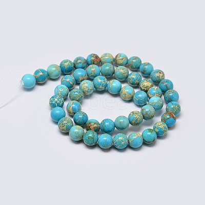 Natural Imperial Jasper Beads Strands X-G-I122-8mm-10-1