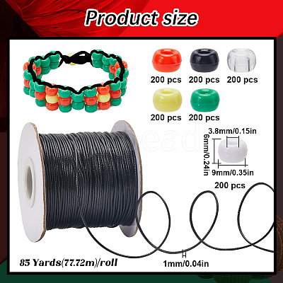 DIY Christmas Barrel Plastic Beads Bracelets Making Kits DIY-SC0027-13-1