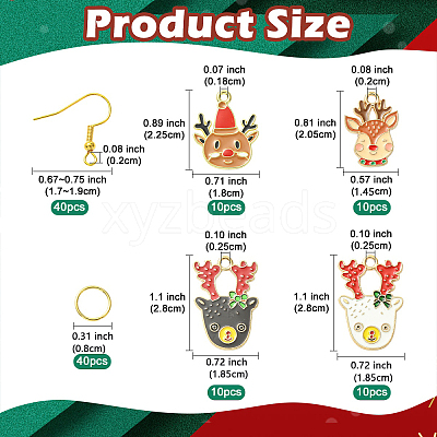 DIY Christmas Reindeer Earring Making Kit DIY-YW0017-80-1