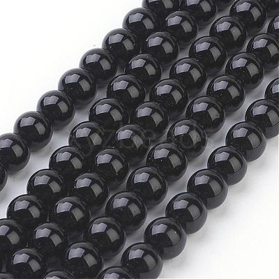 Synthetic Black Stone Beads Strands GSR044-1