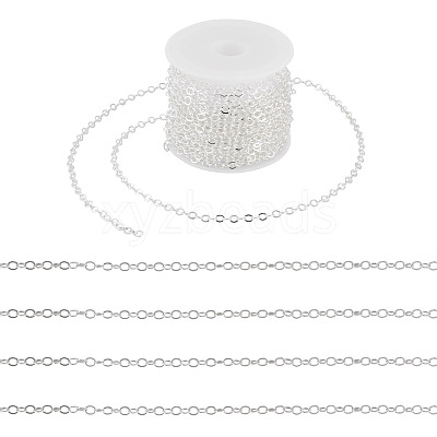 5M Brass Flat Oval Cable Chains CHC-TADJ0001-02S-1