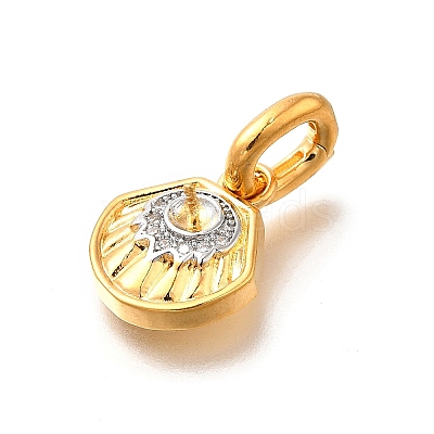 Brass Micro Pave Cubic Zirconia Pendants KK-S517-01D-G-1