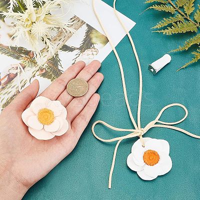 2Pcs 2 Colors Gesso Car Air Vent Decorations AJEW-FH0002-51-1