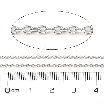 Anti-Tarnish Rhodium Plated 925 Sterling Silver Cable Chains LS-STER-E072-02P-04-1