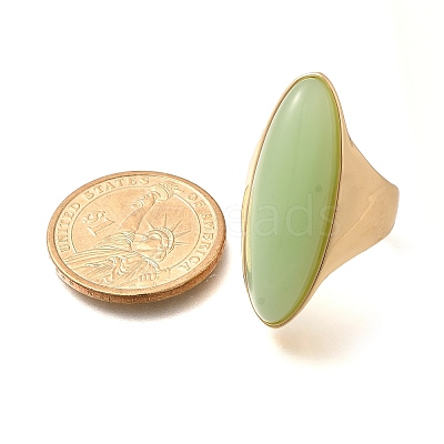 Resin Horse Eye Finger Rings RJEW-R006-01G-04-1