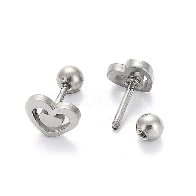 Tarnish Resistant 201 Stainless Steel Barbell Cartilage Earrings EJEW-R147-34-1