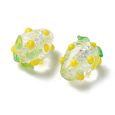 Handmade Foil Lampwork Bumpy Beads Strands FOIL-Z001-05F-1