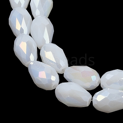 Opaque Solid Color Electroplate Glass Beads Strands EGLA-N013-J6mm-B03-1