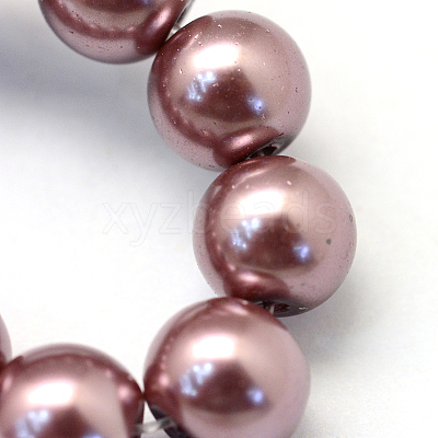 Baking Paint Pearlized Glass Pearl Round Bead Strands X-HY-Q003-4mm-58-1
