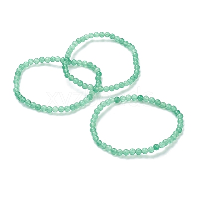 Dyed Natural Jade Beaded Stretch Bracelets BJEW-A117-A-34-1