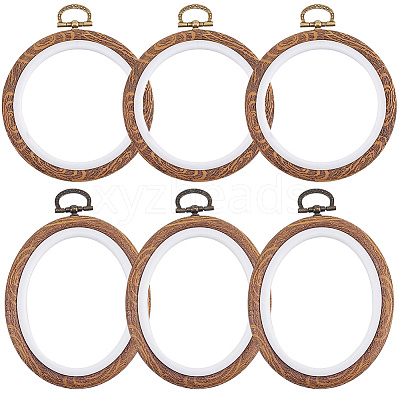 6Pcs 2 Styles Plastic Cross Stitch Embroidery Hoops DIY-CP0012-39-1