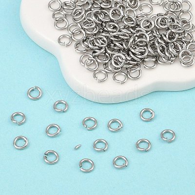Tarnish Resistant 304 Stainless Steel Open Jump Rings STAS-N015-04-4x0.8mm-1