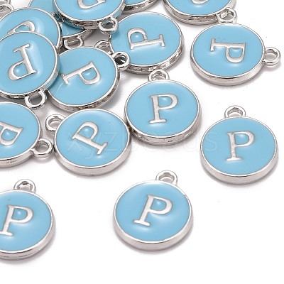 Platinum Plated Alloy Enamel Charms X-ENAM-S118-04P-P-1
