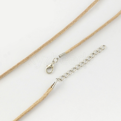 Waxed Cotton Cord Necklace Making MAK-S032-2mm-141-1