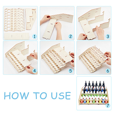 3-Layer Wooden Craft Paint & Brash Rack DIY-WH0401-04-1