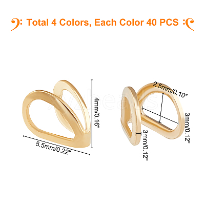 160Pcs 4 Colors 304 Stainless Steel Pendant Bails STAS-UN0022-70-1