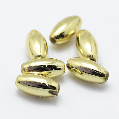 Plating Eco-Friendly Plastic Beads X-KY-K002-03-6X3mm-G-1