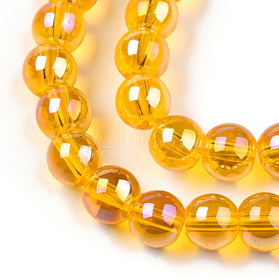Electroplate Transparent Glass Beads Strands GLAA-T032-T6mm-AB11-1