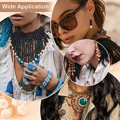 Ethnic Wood Beaded Necklaces & Dangle Earring Sets SJEW-WH0004-11-1