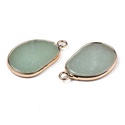 Natural Green Aventurine Pendants G-S359-317B-1