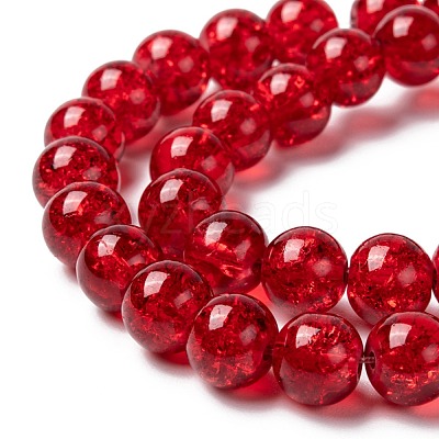 Spray Painted Crackle Glass Beads Strands CCG-Q001-8mm-13-1