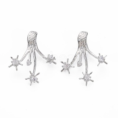Brass Micro Pave Clear Cubic Zirconia Pendants KK-S356-720B-1
