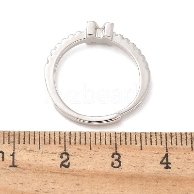 S925 Sterling Silver Adjustable Letter Rings for Women RJEW-M068-01P-M-1