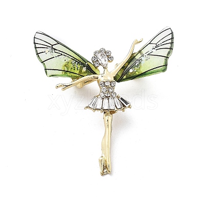 Angel Alloy Crystal Rhinestone Brooch JEWB-C037-08G-1