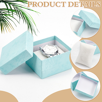 Cardboard Jewelry Watch Storage Gift Box CON-WH0092-67C-1