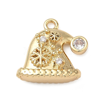 Brass Micro Pave Cubic Zirconia Charms LS-KK-H521-02B-G-1