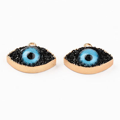 Druzy Resin Pendants RESI-R428-002B-1